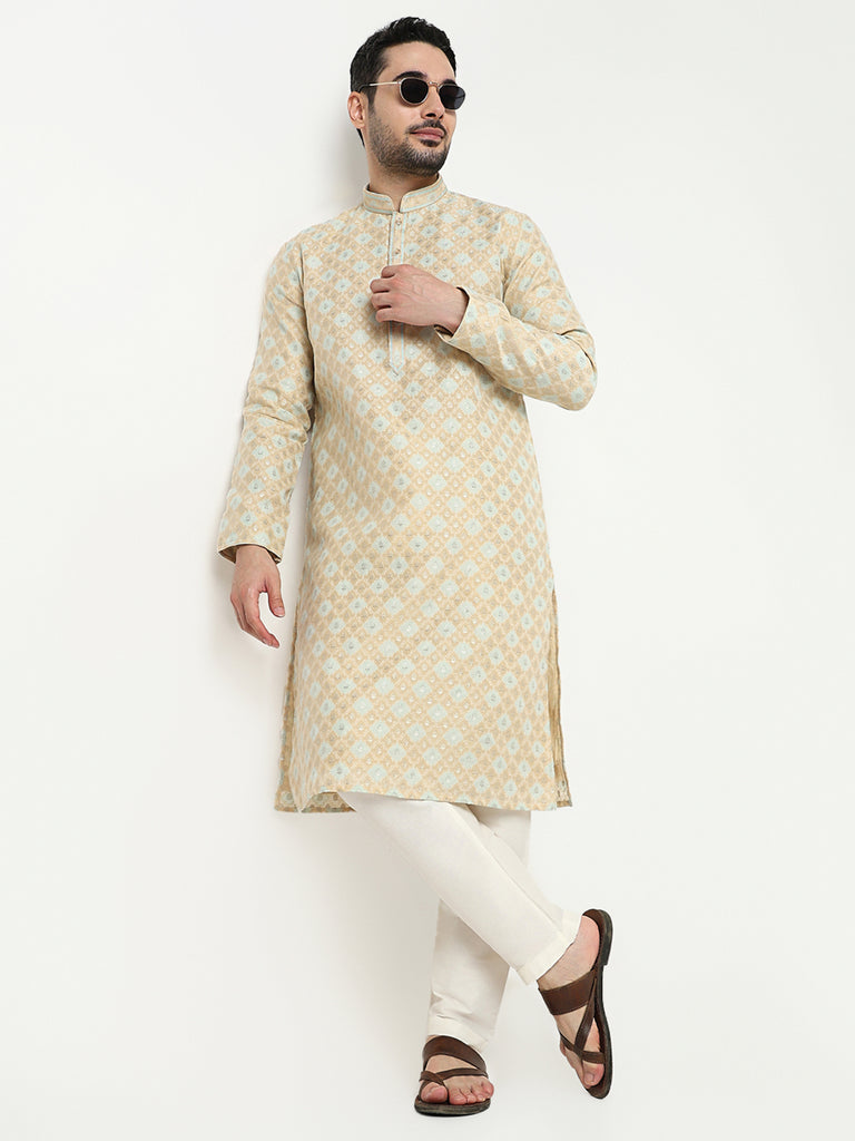 Jacquard Kurta with Pant Set