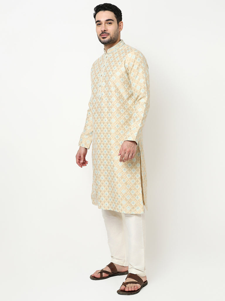 Jacquard Kurta with Pant Set