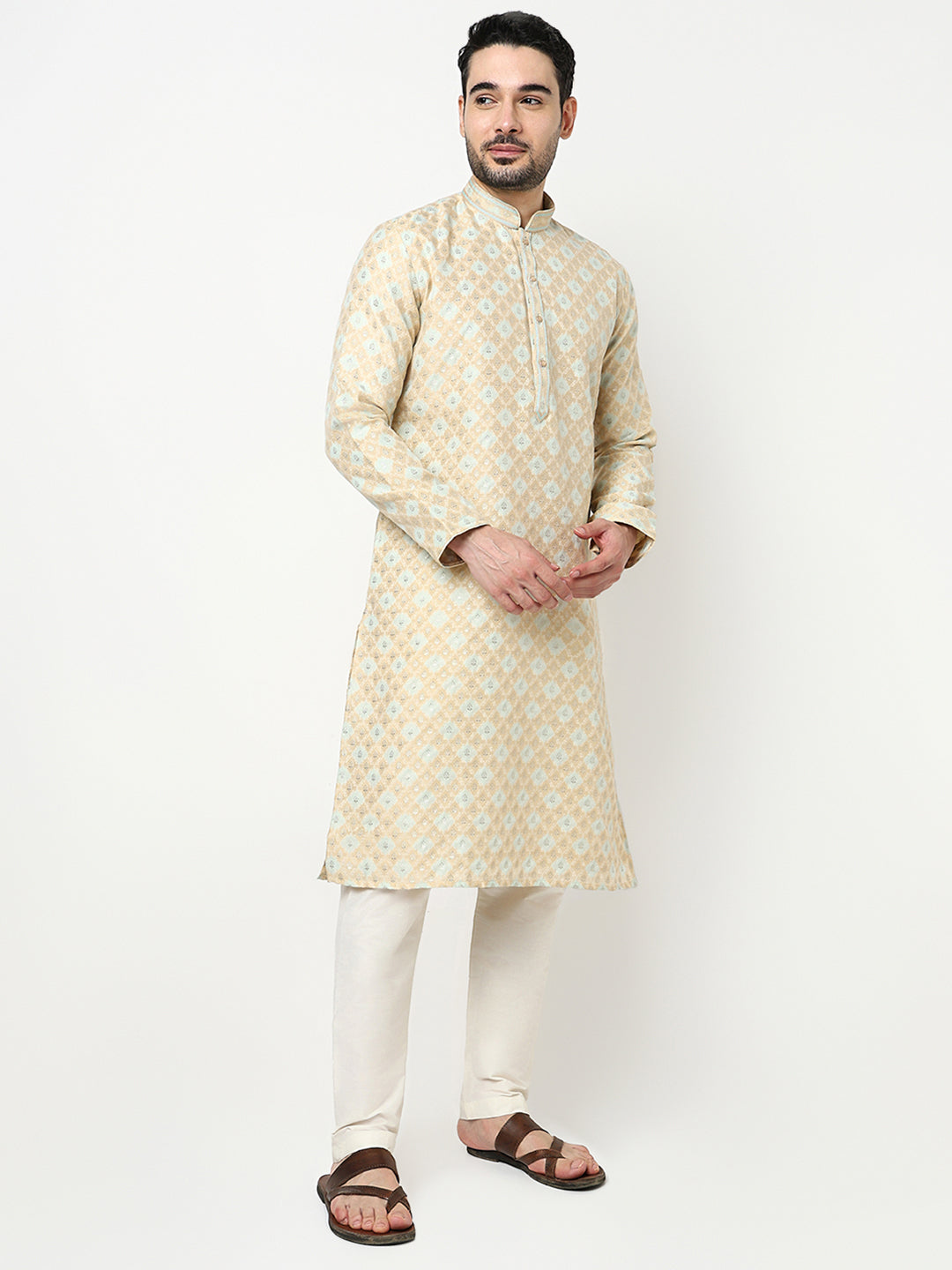 Jacquard Kurta with Pant Set