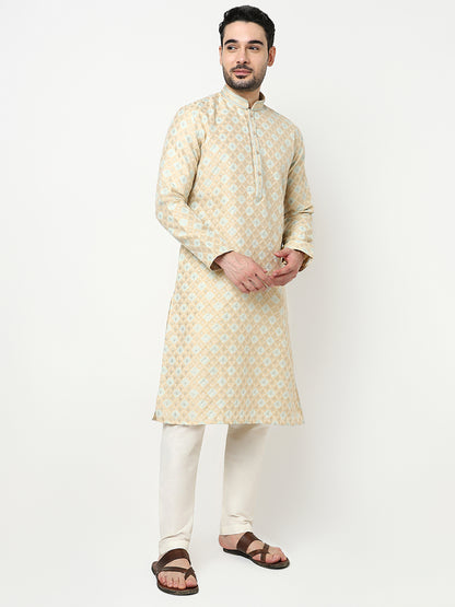 Jacquard Kurta with Pant Set