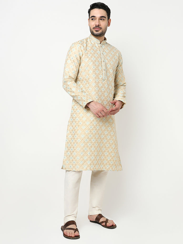 Jacquard Kurta with Pant Set