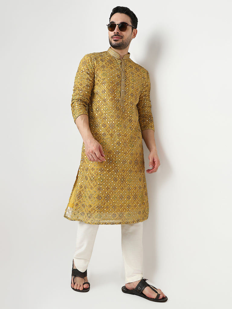 Embroidered Kurta with Pant Set