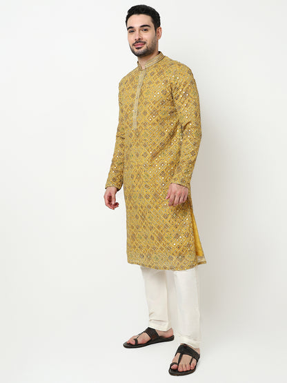 Embroidered Kurta with Pant Set
