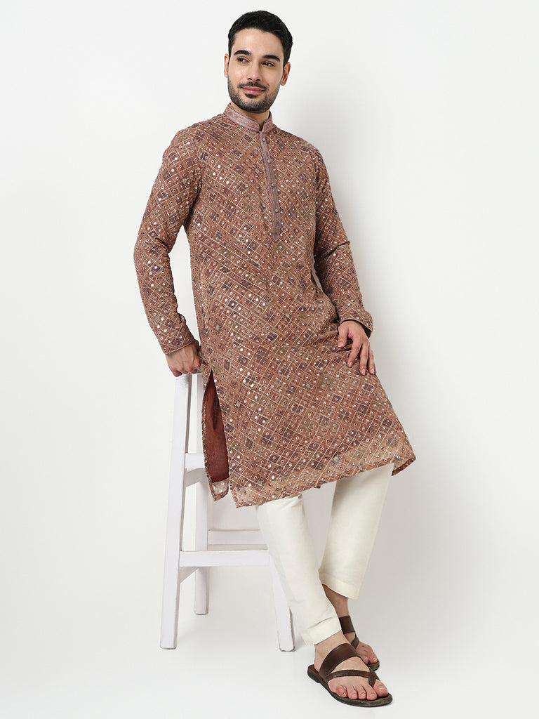 Embroidered Kurta with Pant Set