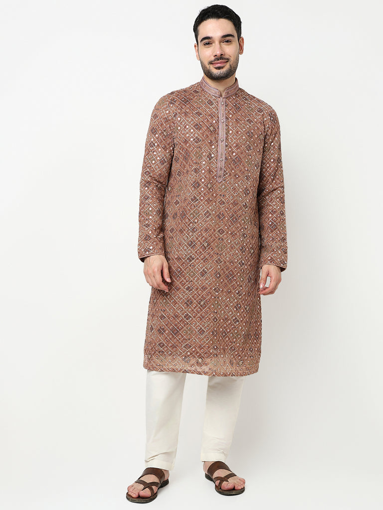 Embroidered Kurta with Pant Set