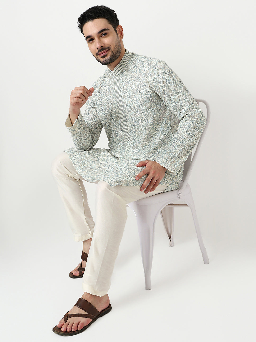 Embroidered Kurta with Pant Set