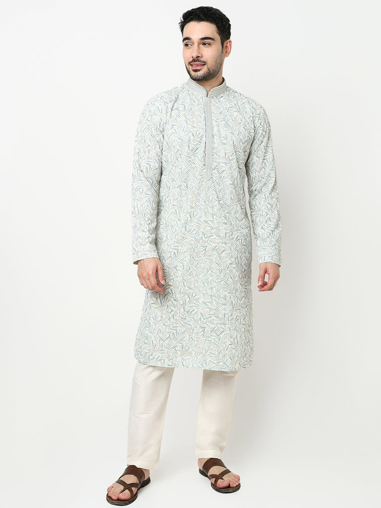 Embroidered Kurta with Pant Set
