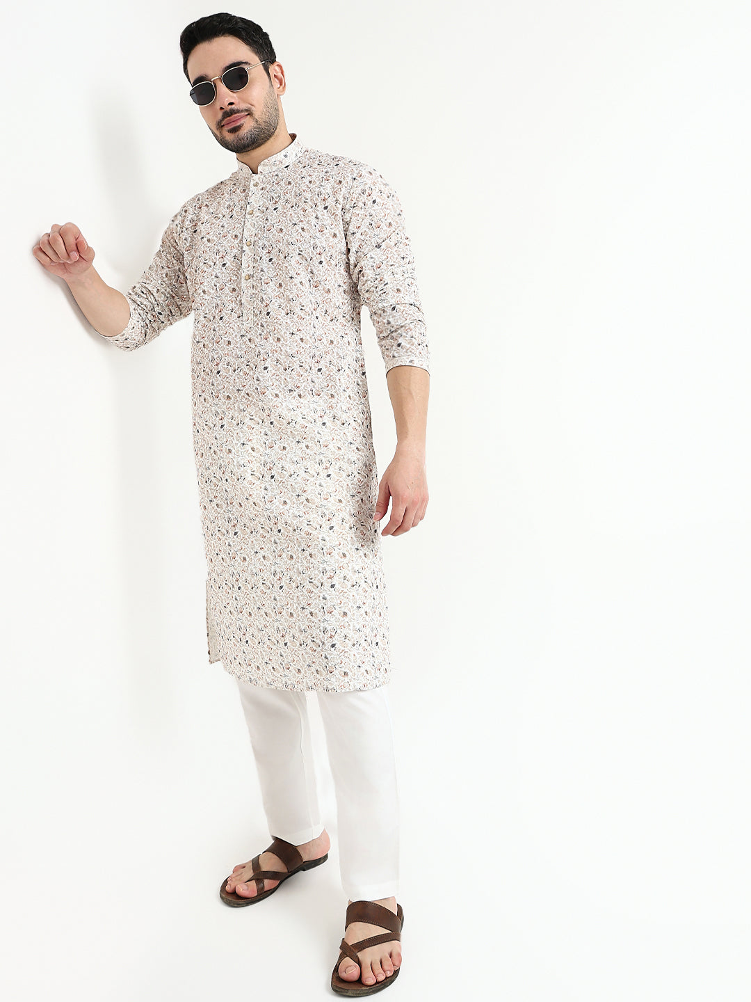 Digital Schiffli Kurta with Pant Set