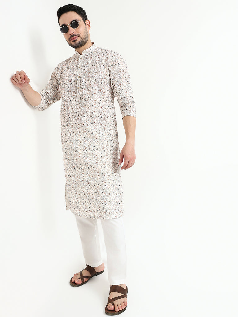 Digital Schiffli Kurta with Pant Set