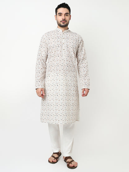 Digital Schiffli Kurta with Pant Set