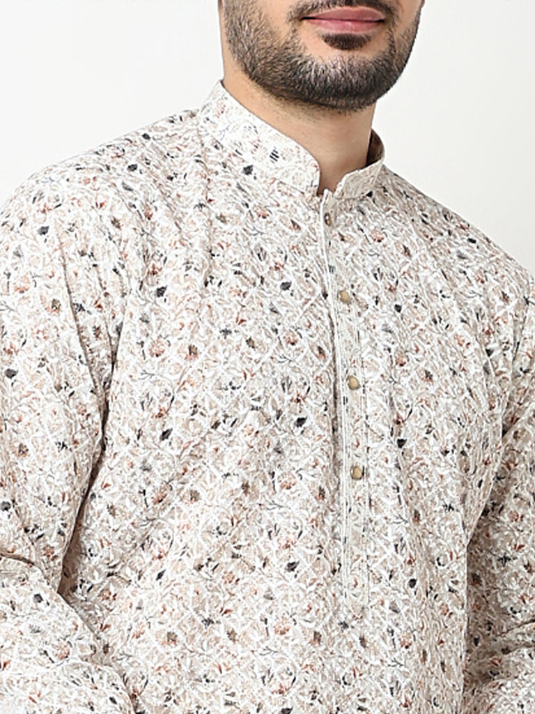 Digital Schiffli Kurta with Pant Set