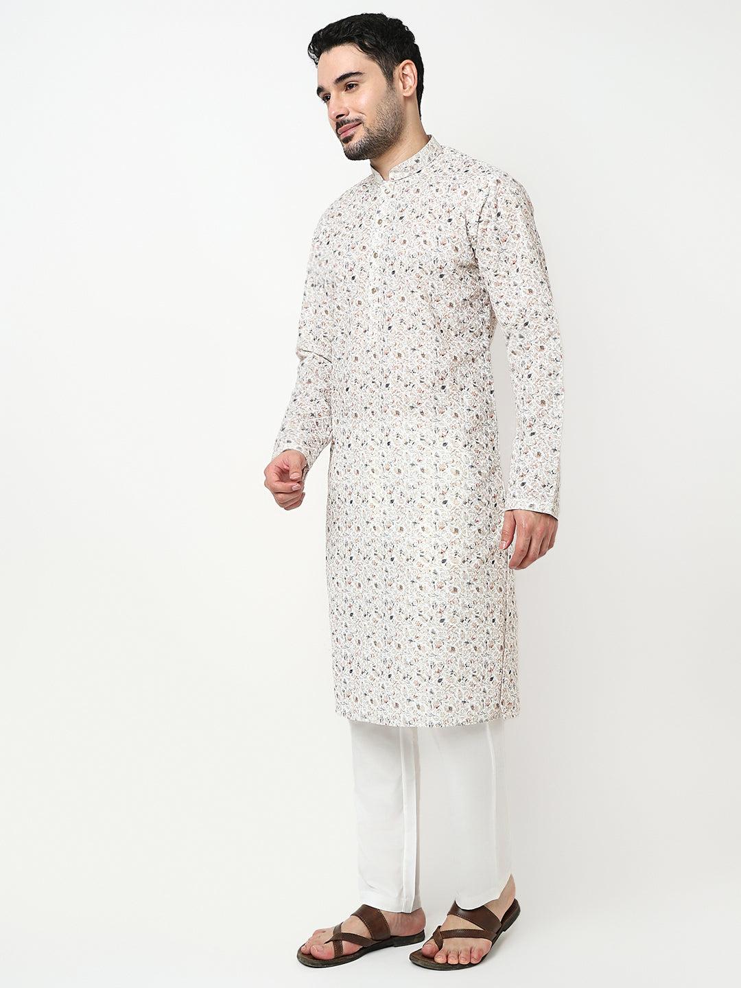 Digital Schiffli Kurta with Pant Set