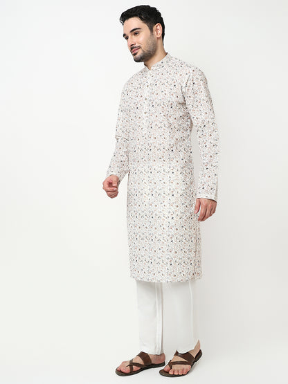 Digital Schiffli Kurta with Pant Set