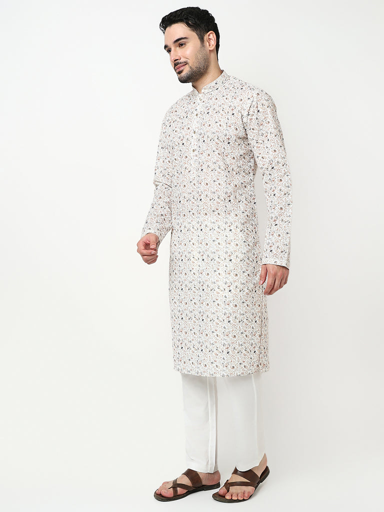 Digital Schiffli Kurta with Pant Set