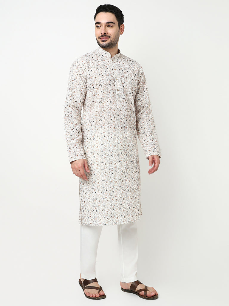 Digital Schiffli Kurta with Pant Set