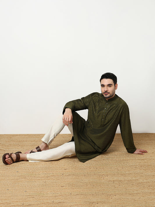 Embroidered Kurta with Pant Set