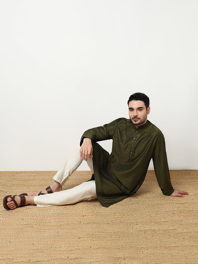 Embroidered Kurta with Pant Set