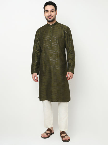 Embroidered Kurta with Pant Set