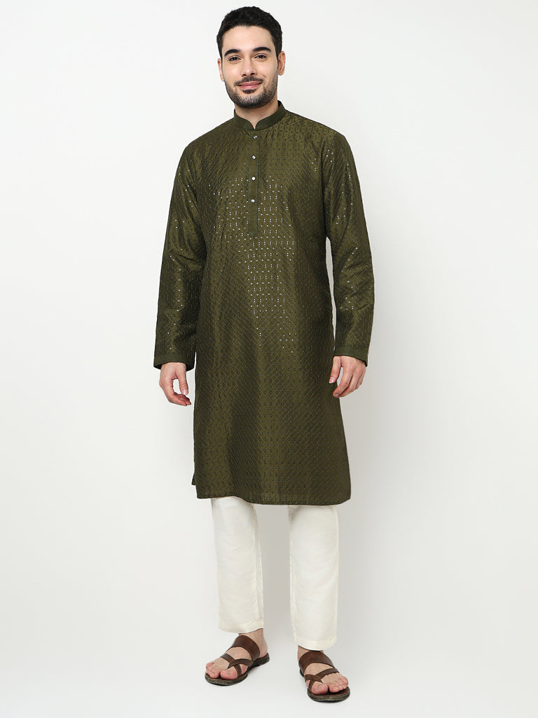 Embroidered Kurta with Pant Set