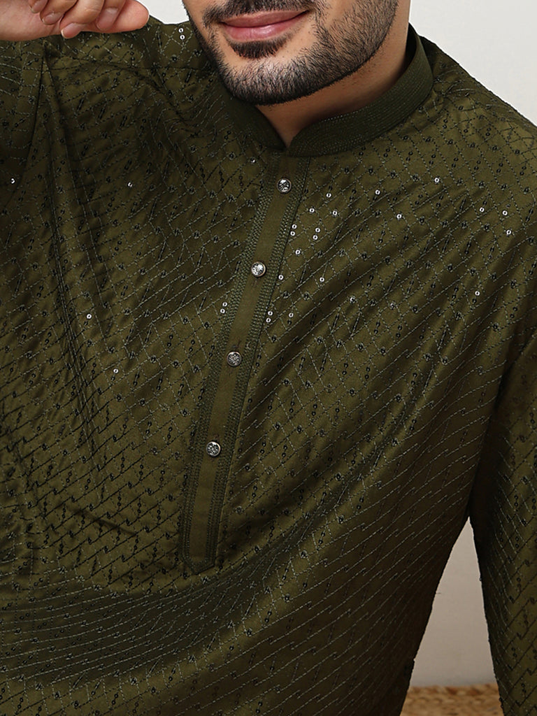 Embroidered Kurta with Pant Set