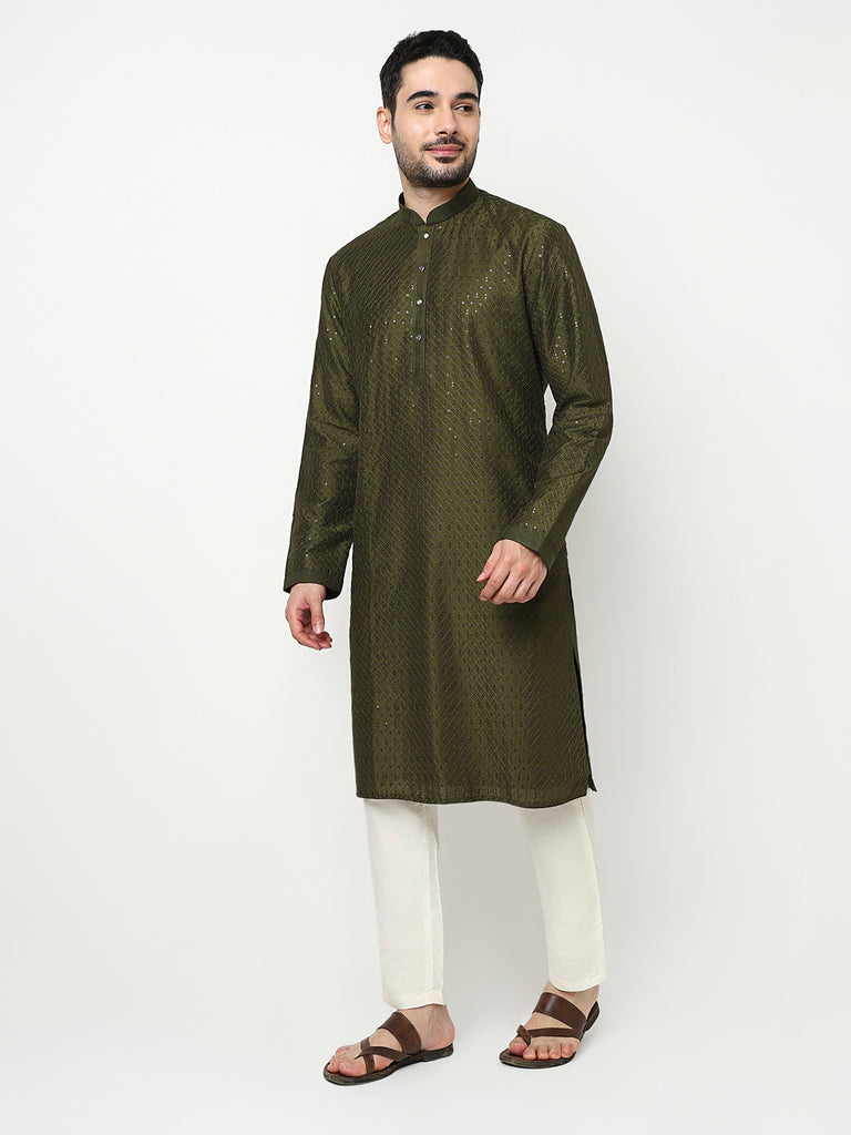 Embroidered Kurta with Pant Set