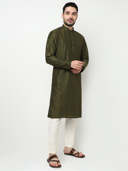 Embroidered Kurta with Pant Set