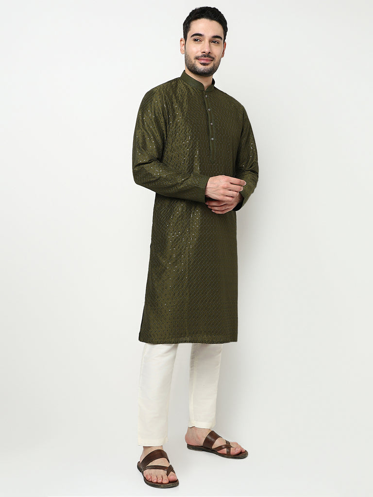 Embroidered Kurta with Pant Set