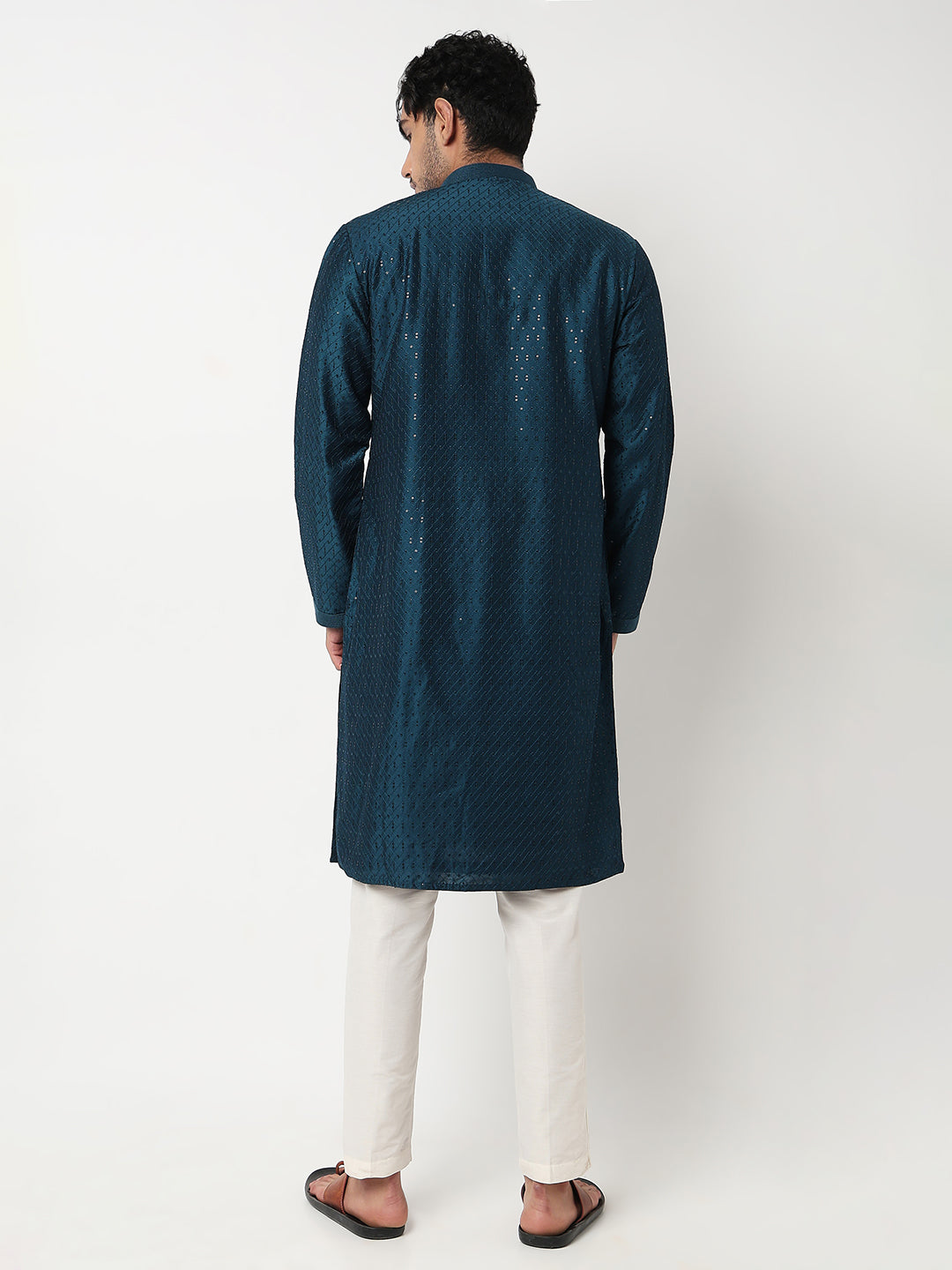 Embroidered Straight Kurta With Pant Set