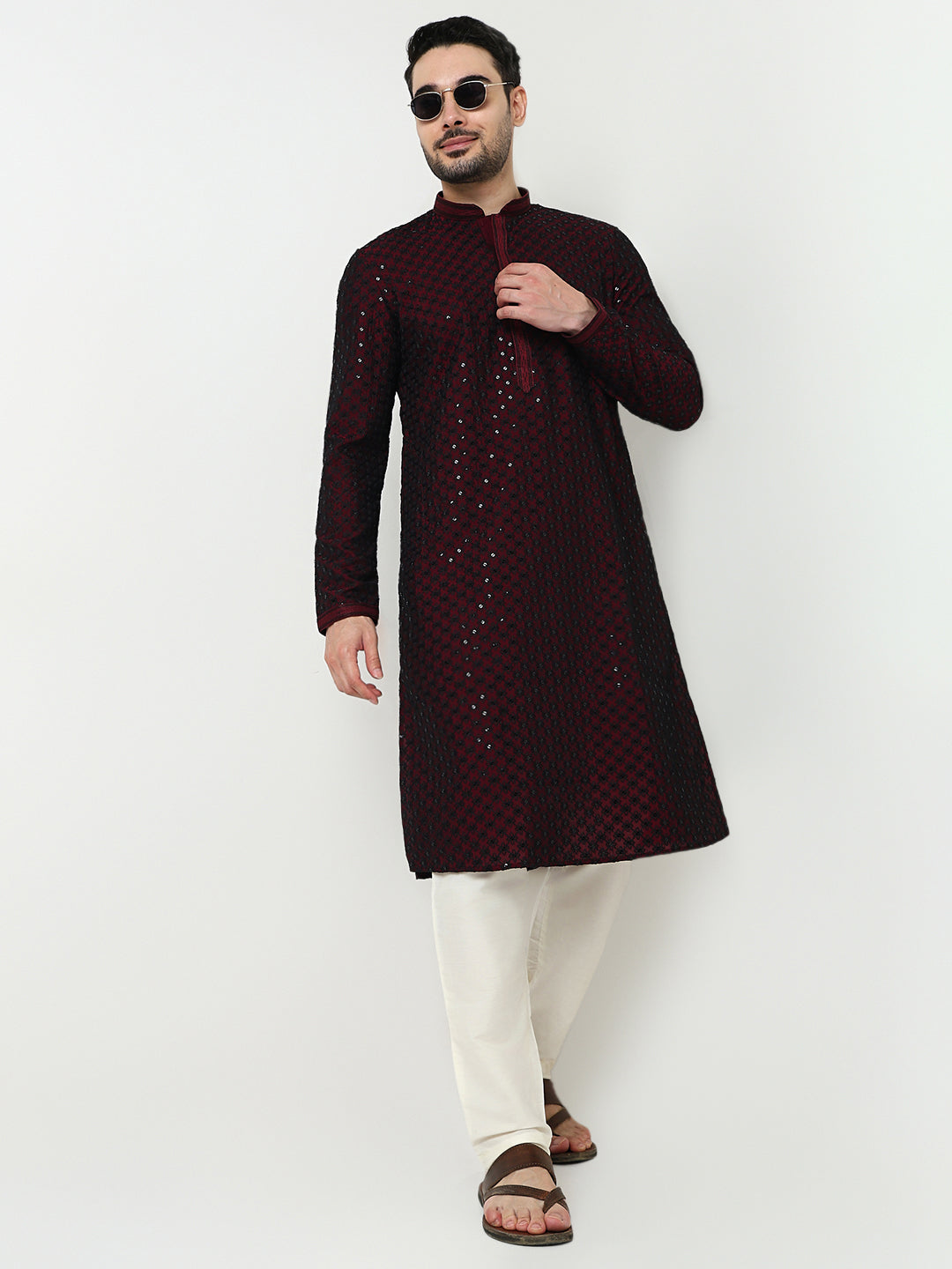 Embroidered Kurta with Pant Set