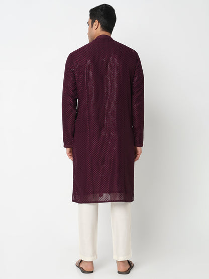 Embroidered Straight Kurta With Pant Set