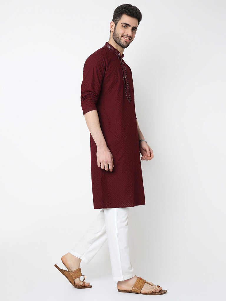 Embroidered Straigth Kurta with Pant Set