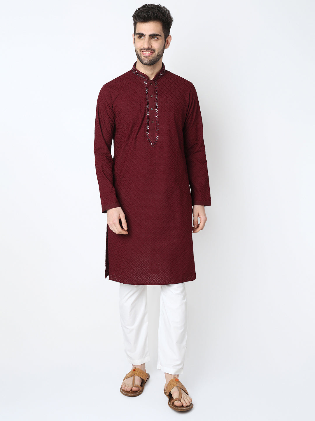 Embroidered Straigth Kurta with Pant Set