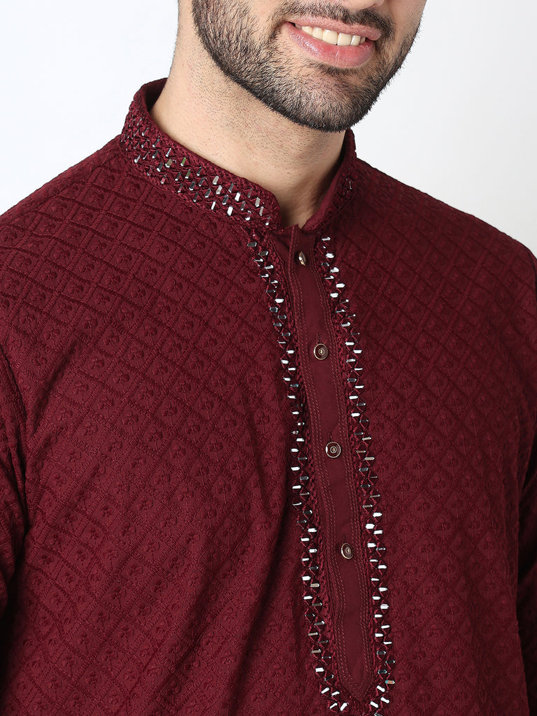 Embroidered Straigth Kurta with Pant Set