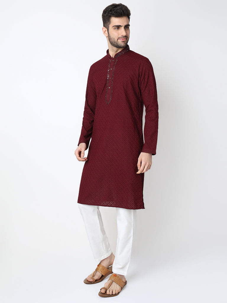 Embroidered Straigth Kurta with Pant Set