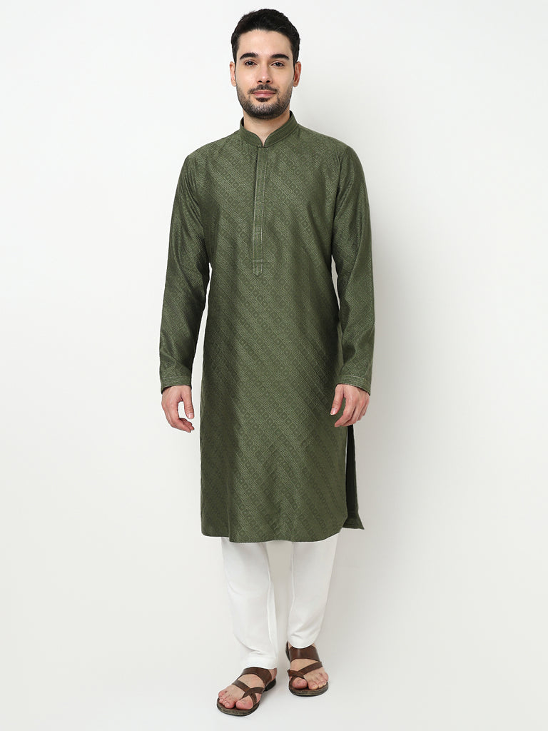 Jacquard Kurta with Pant Set