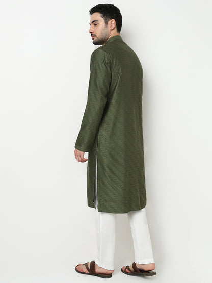 Jacquard Kurta with Pant Set