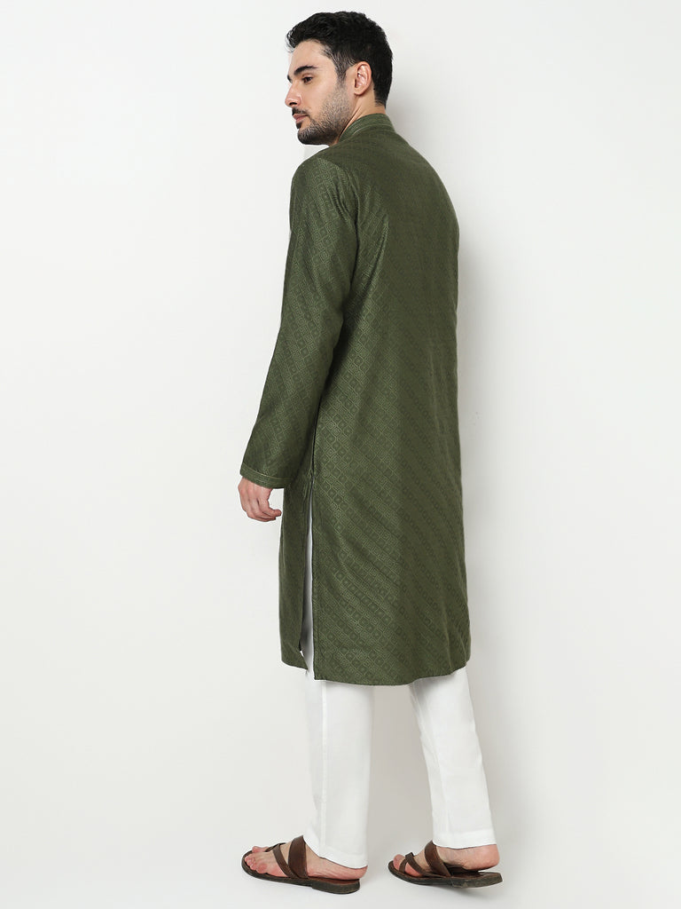 Jacquard Kurta with Pant Set