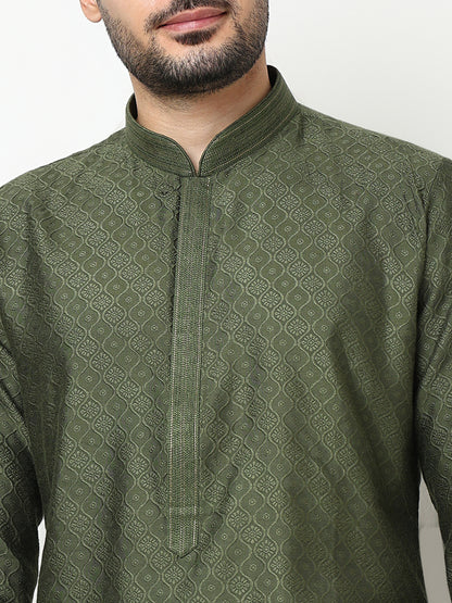 Jacquard Kurta with Pant Set