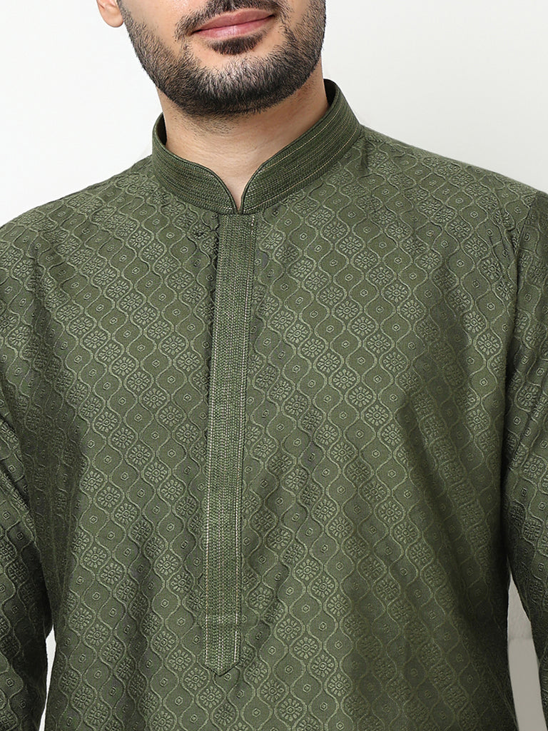 Jacquard Kurta with Pant Set