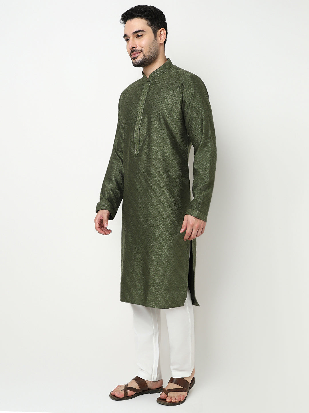 Jacquard Kurta with Pant Set
