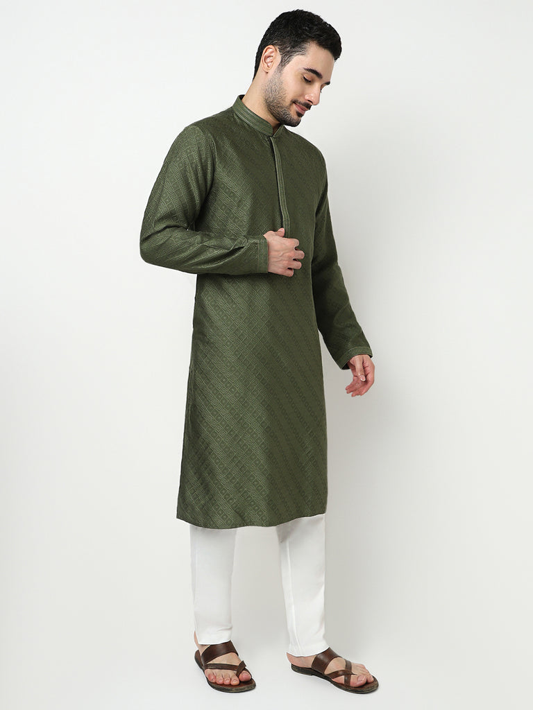 Jacquard Kurta with Pant Set