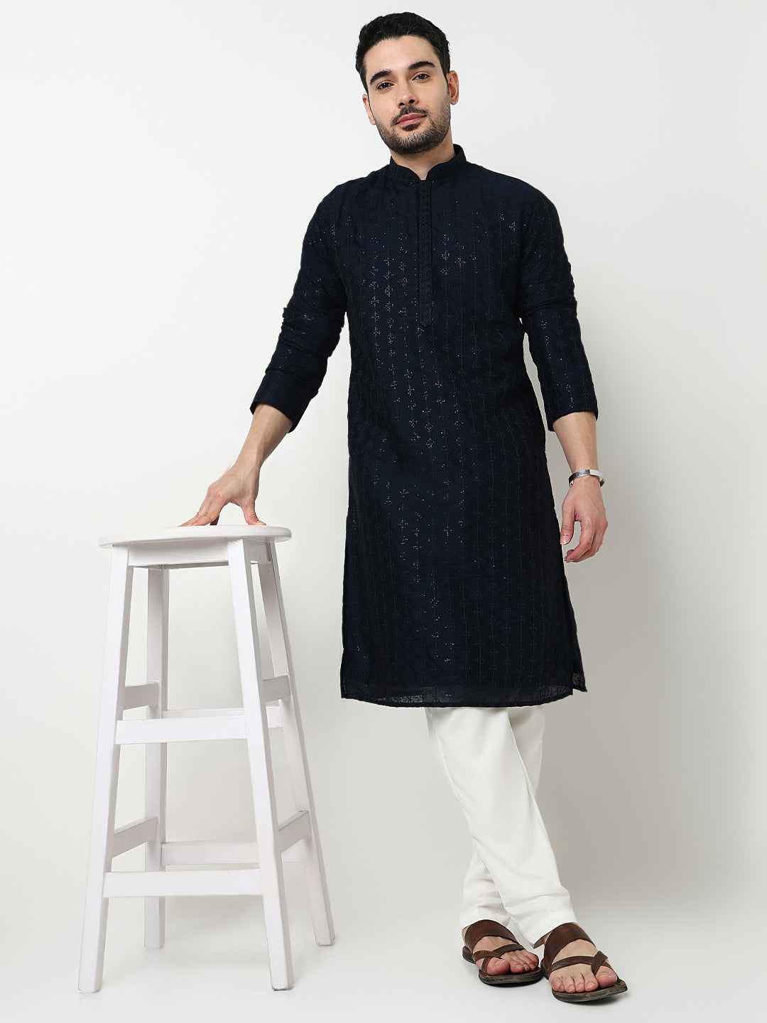 Embroidered Kurta with Pant Set