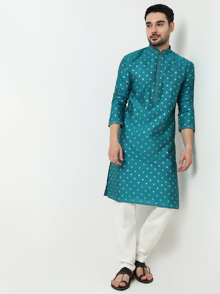 Jacquard Kurta with Pant Set