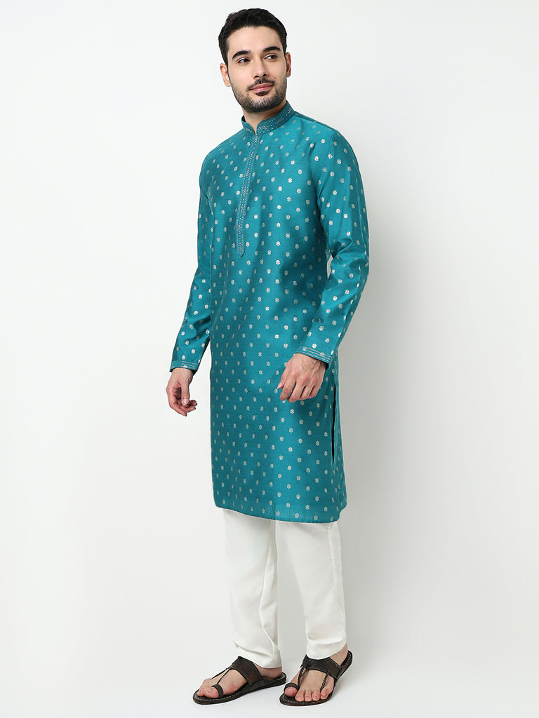 Jacquard Kurta with Pant Set