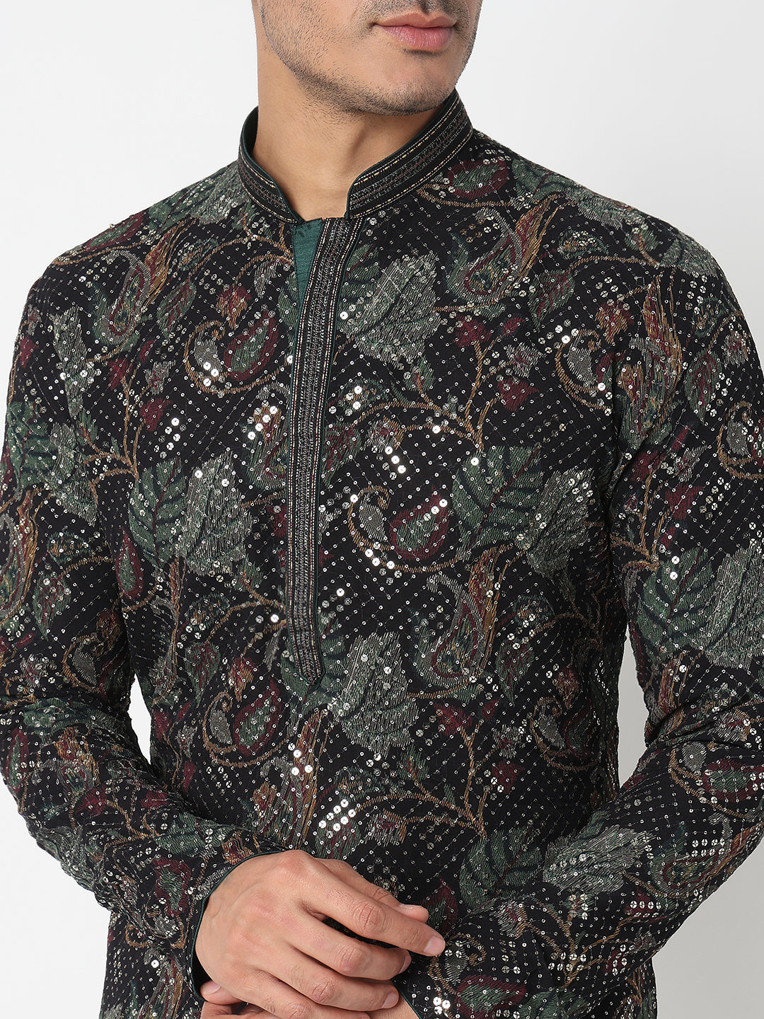 Embroidered Straight Kurta With Pant Set