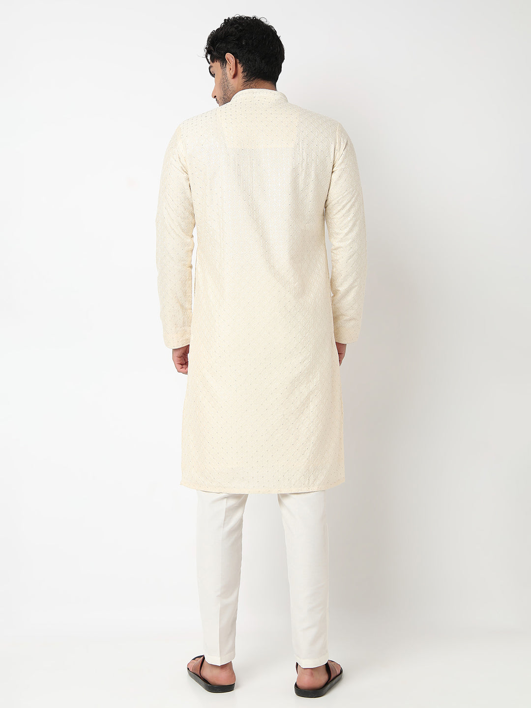 Embroidered Straight Kurta With Pant Set