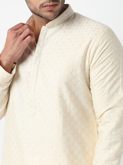 Embroidered Straight Kurta With Pant Set
