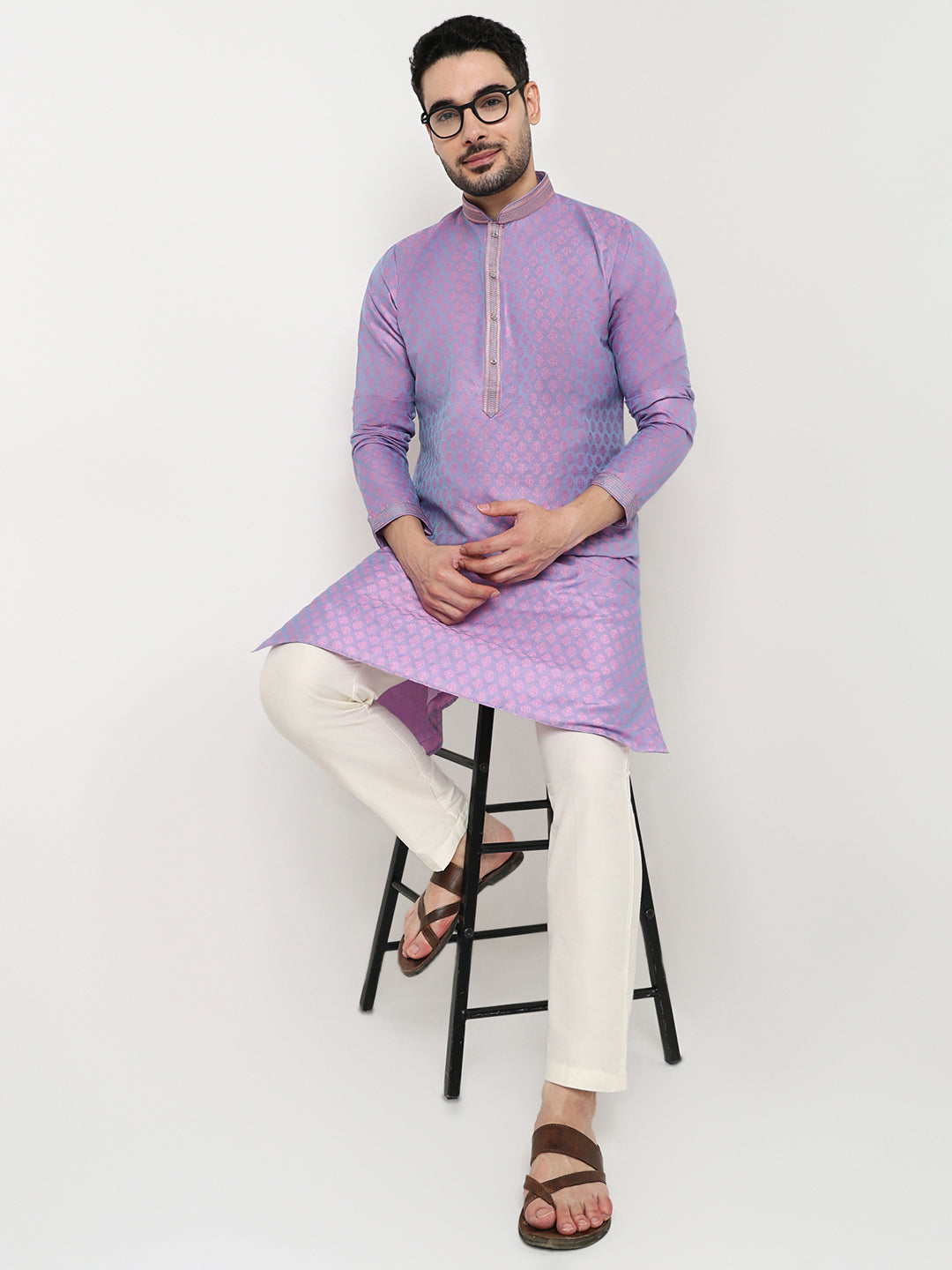 Jacquard Kurta with Pant Set