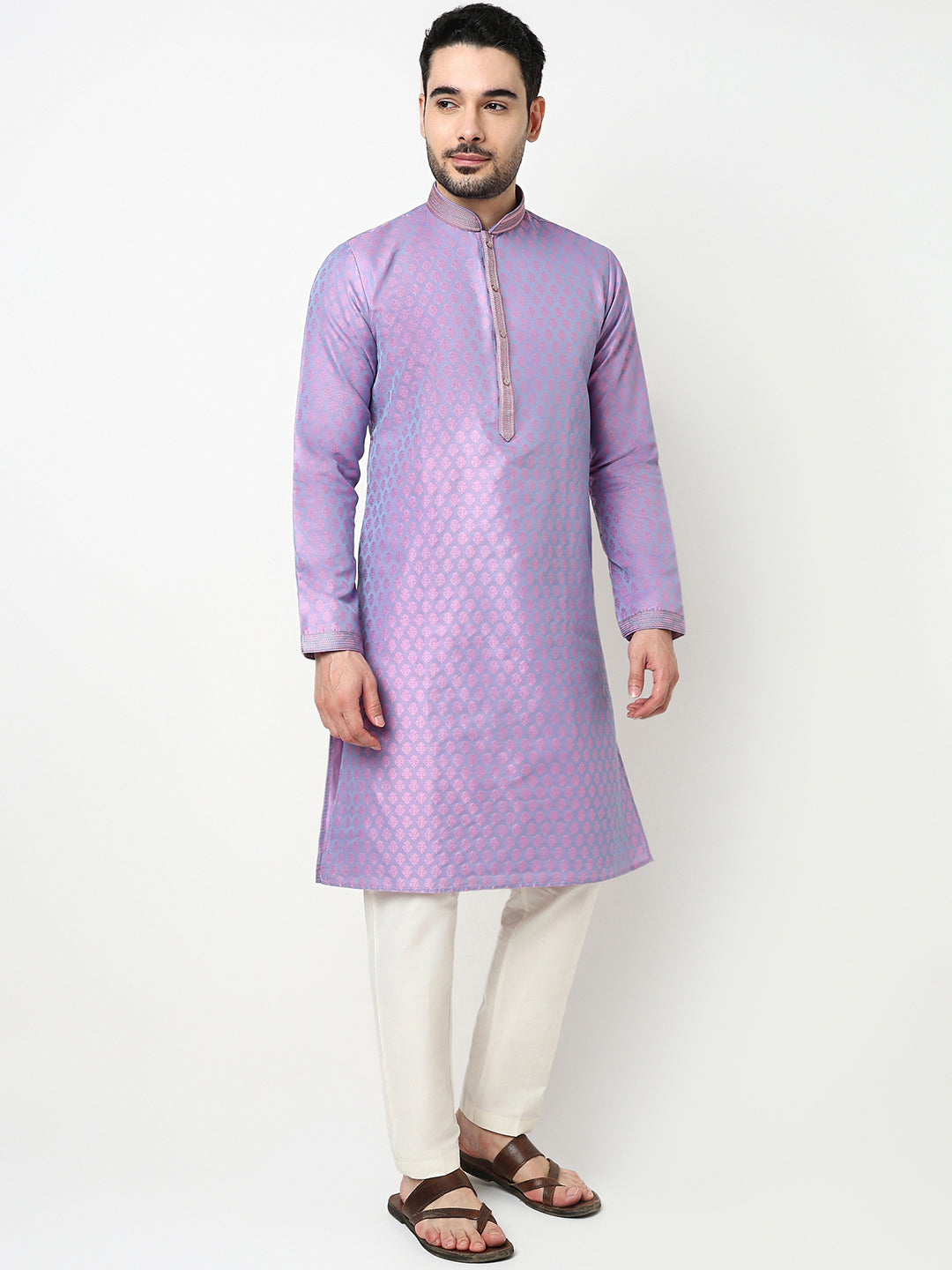 Jacquard Kurta with Pant Set