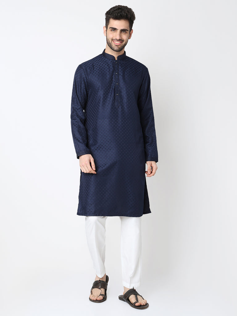 Jacquard Straigth Kurta with Pant Set
